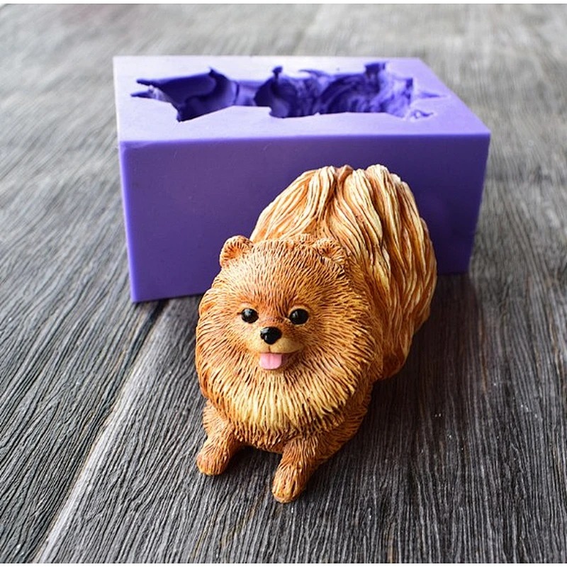 Cute puppy silicone mold plaster aroma candle handmade soap silicone mold