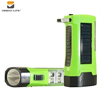 2018 HOT SELLING 2 IN 1 800MAH LEAD-ACID RECHARGEABLE SOLAR SENSOR PLASTIC FLASHLIGHT
