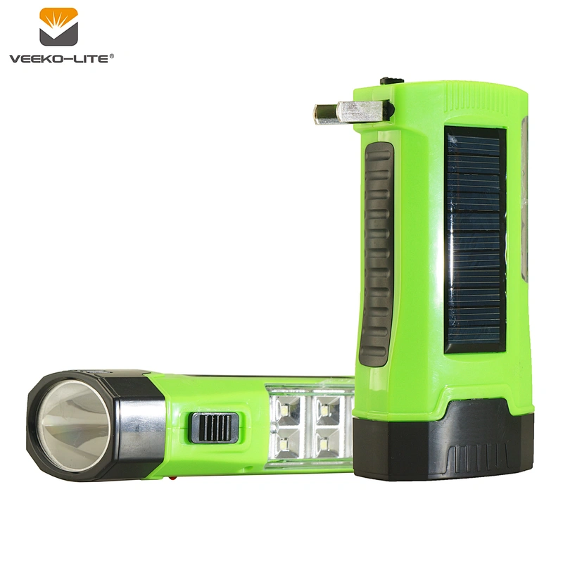 2018 HOT SELLING 2 IN 1 800MAH LEAD-ACID RECHARGEABLE SOLAR SENSOR PLASTIC FLASHLIGHT