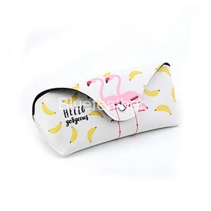 Custom Printed Flamingo Pu Leather Sunglasses Case