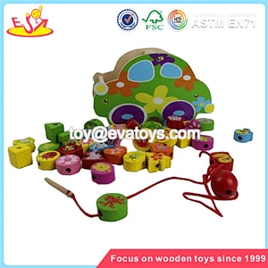 Wholesale diy creativehigh quality kids wooden beads box toy W11E012