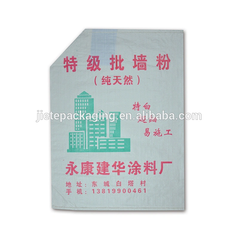 PP woven putty powder, coating, cement, sand bag with color printing with valve port