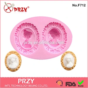 Lady head lady face silicone mold for fondant
