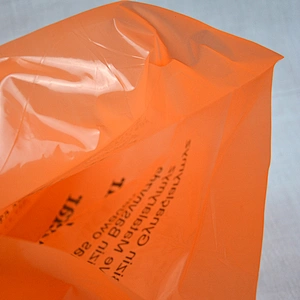 Orange cheap PE plastic garment shopping bag