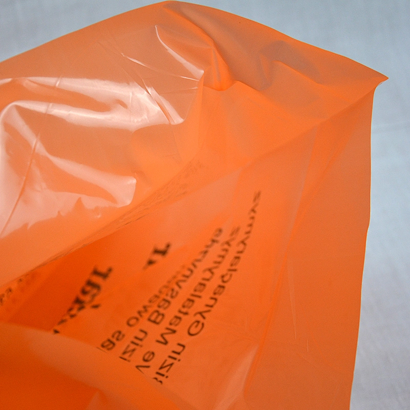 Orange cheap PE plastic garment shopping bag