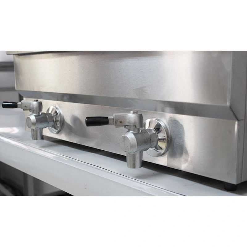 Counter Top Rectangular 2 Tank and 2 Basket Commercial Electric Deep Fryer Machine with Oil Faucet and CE Certificate