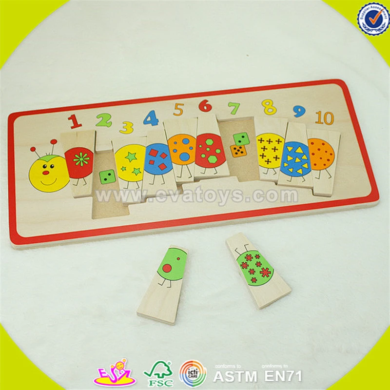 wholesale hot kids wooden puzzle toy interesting baby wooden caterpillar shape puzzle toy nice baby puzzle toy W14L019