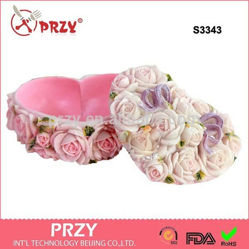 heart shape rose silicone soap mold 3d silicone molds for soap handmade soap mold