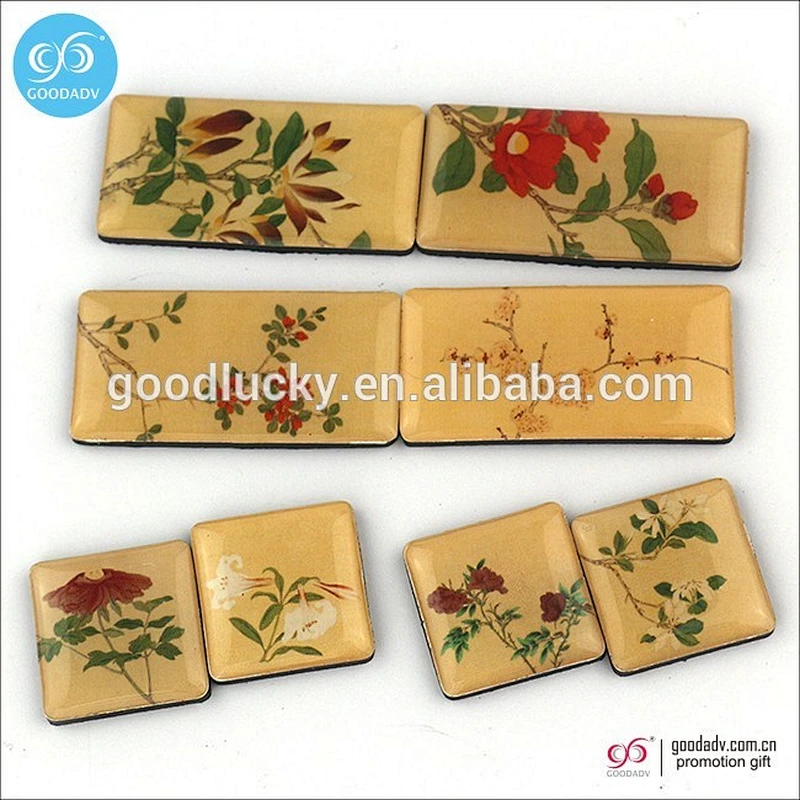 Guangzhou fridge magnet custom magnet stickers transparent square resin magnet