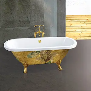 Hot selling one people hot tub yellow color bath tub modern bathtub for adult