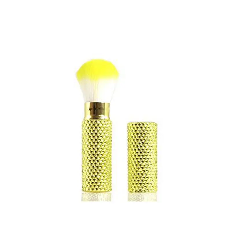 Cosmetic tool travel use diamond kabuki retractable makeup brush flawless foundation or blush application