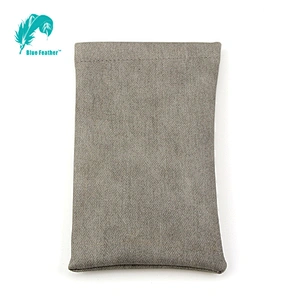 Mens classic plain pu leather soft eyeglass bag with spring top
