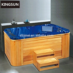 Outdoor Acrylic Freestanding Rectangular Hot Tub 3 Person Spa Whirlpool Massage