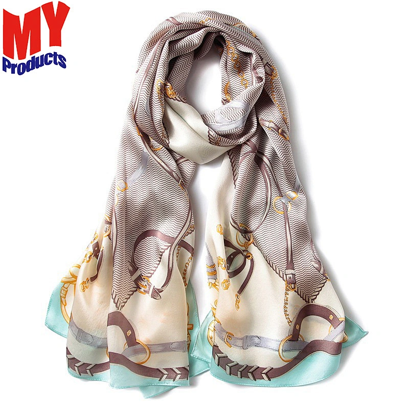 Custom Digital Print Shawls Square Scarf Satin Silk Scarf For Malaysia