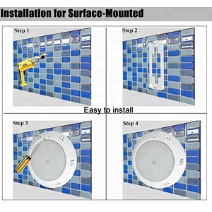 RGB Remote control Concrete Vinyl liner pool wall mounted waterproof wireless pool lights