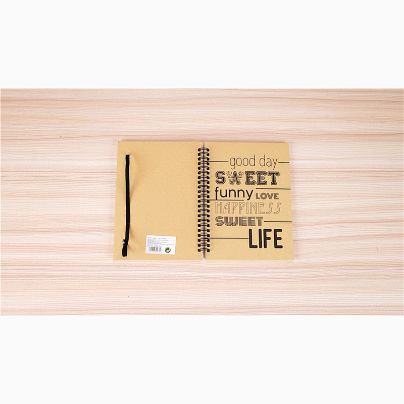 Customized logo A5 Brown kraft paper cover Spiral Coil Binding Notebook