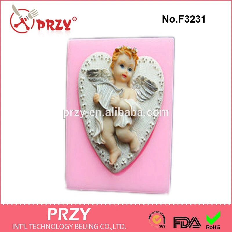F3231 Hand-carved angel fondant mold cake baking tools angel silicone fondant mold