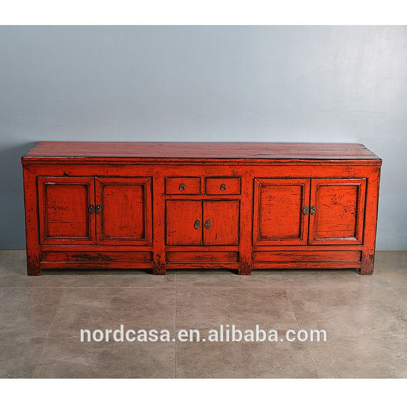Chinese antique solid wood furniture tv cabinet high Glossy