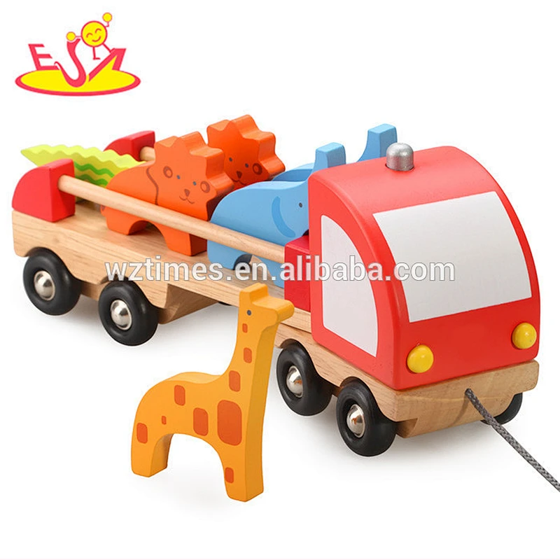 2018 großhandel gestaltete kreative holz pull spielzeugauto W04A208