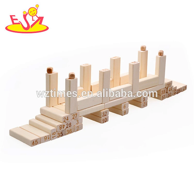 Wholesale traditional style pretty wooden interlocking cross cube play toy W11C043