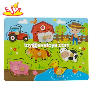 New arrival first educational wooden peg puzzles for children W14M148