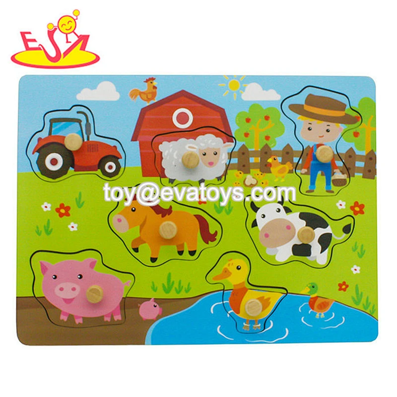 New arrival first educational wooden peg puzzles for children W14M148