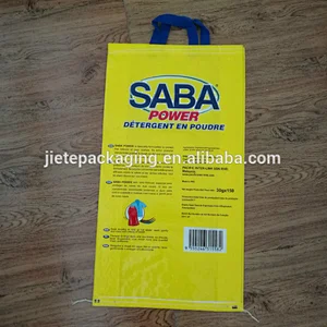 Customized pp woven pouch detergent plastic bag with handle