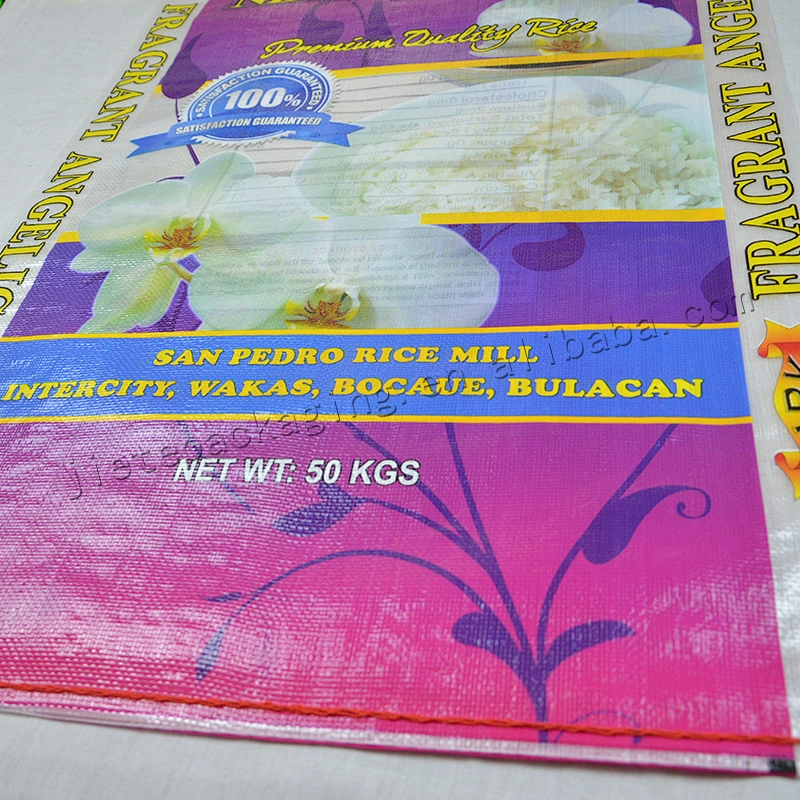 Printed bopp laminated transparent eco-friendly reclaimed material pp woven bag for rice
