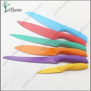 2017 Factory supply 6pcs non-stick coating knife set