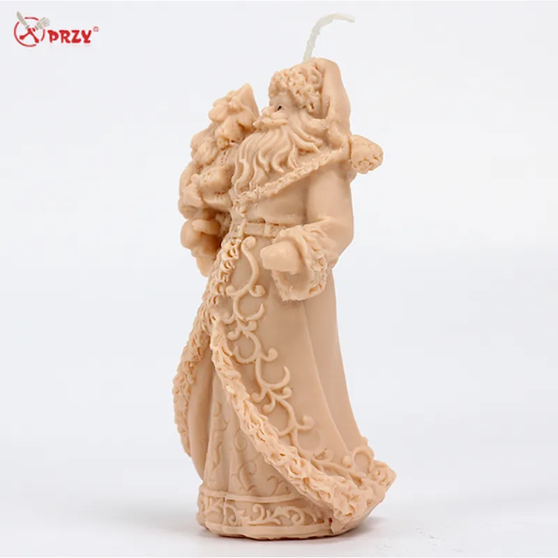 PRZY 3D Santa Candle Silicone Mold Christmas DIY Handmade Soap Molds Crafts Clay Christmas Resin Decorating Tool