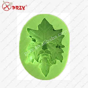 PRZY 3D Leaves soap Mold silicone man Face shaped green leaf Silicone soap molds