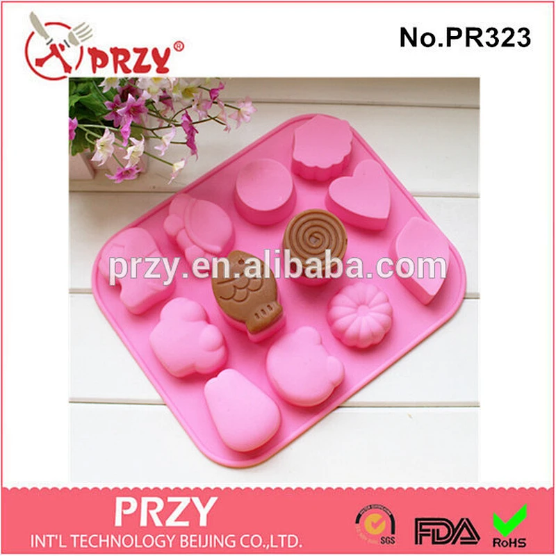 PRZY PR323 12 cavity DIY silicone animal soap tray