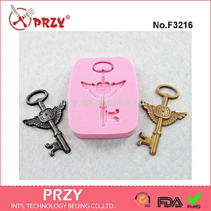 F3216 Steampunk Mold Winged Key Mould Silicone Resin Polymer Clay Wax