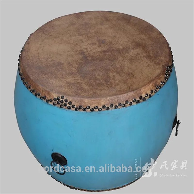 Chinese antique style solid wood drum stool