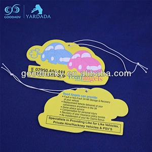 stock items leaf shaped paper hanging car air freshener with logo