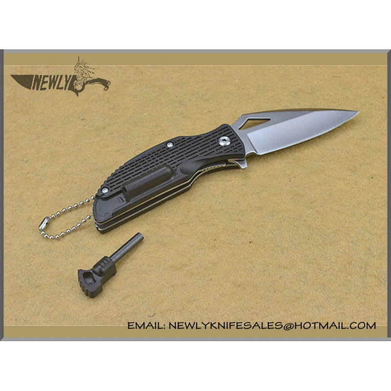 Outdoor Camping Survival Folding Tactical Pocket Knife With Fire Stick
