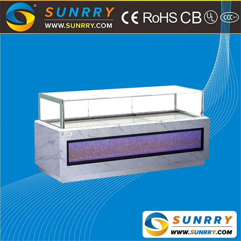 Luxury upright refrigeration sweet cake freezer and showcase