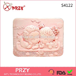 S4122 PRZY 2D Silicone Soap Mold - Country Couple at Seashore Silicone Candle Mold