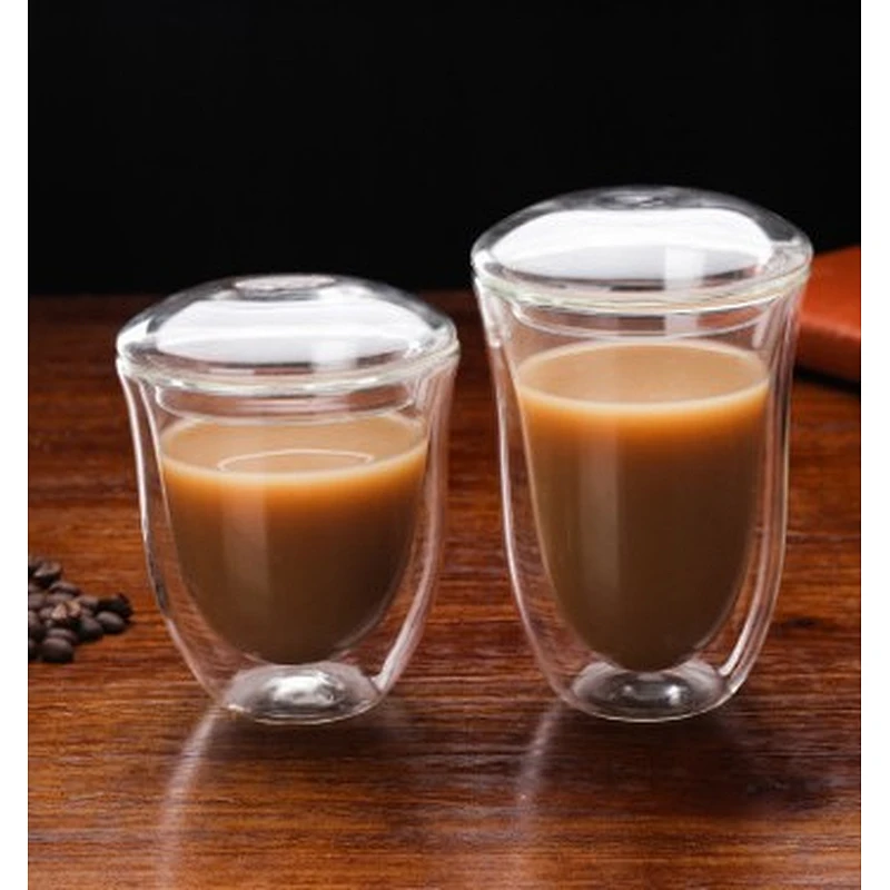 guangzhou factory 180 ML Fancy Double Wall Glass Coffee Cup Double Wall Glass cup for coffee shop