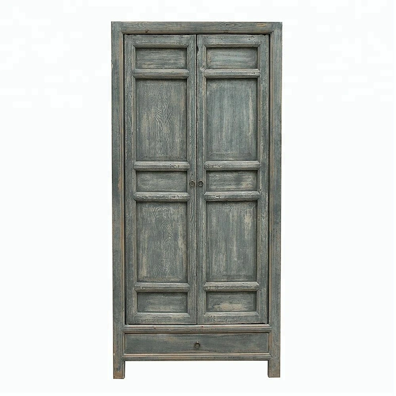 chinese antique distressed reclaimed wooden door wardrobe bedroom furniture