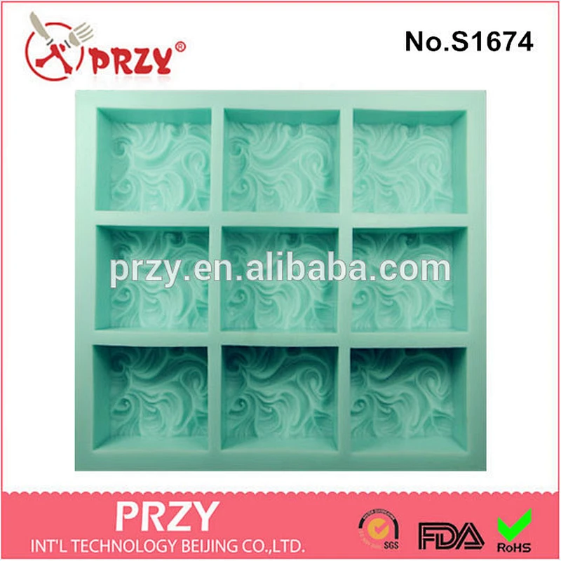 waves mold for soap ,9 hole silicone soap mold,customized soap mold