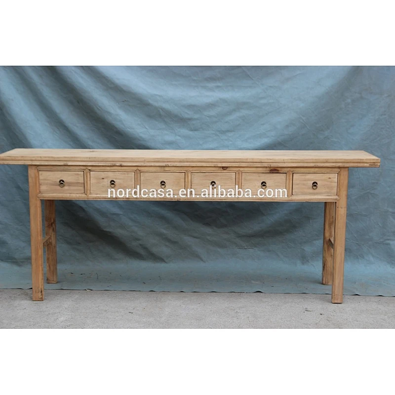 Chinese Antique Solid Wood Natural Console Table