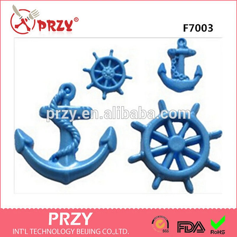 Sea anchor fondant silicon mold wheel silicone mold Sea anchor silicone mould cake decoration mold