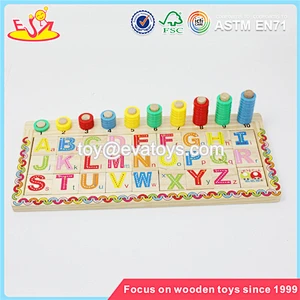 Wholesale educational kids wooden count toy baby preschool teaching aid wooden count toy W12E001