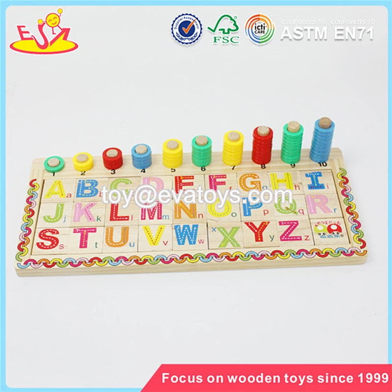 Wholesale educational kids wooden count toy baby preschool teaching aid wooden count toy W12E001