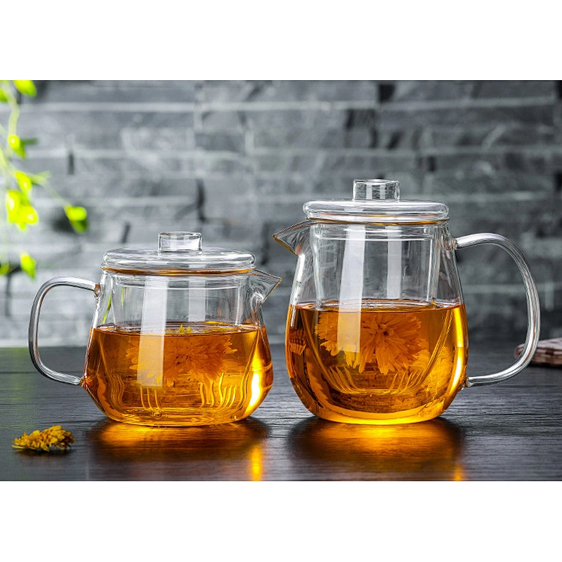 Glass Tea Set / Glass Teapot 18oz / Tea Infuser and 2 Double-Wall Insulated Glass Cups