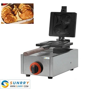 Industrial automatic gas 2 pcs fish waffle-iron cake making machine