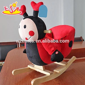 2018 New design sheep animal baby wooden rocking horse kit wholesale cheap kids wooden rocking horse kit with music W16D098