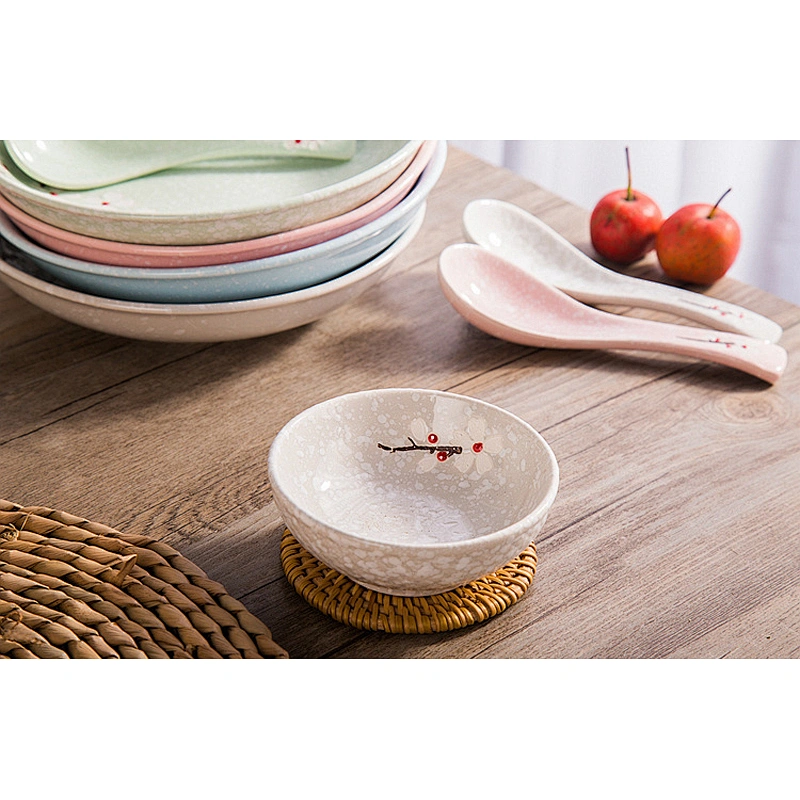 Bone china tableware plate hand-painted flower dish