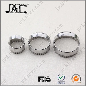 Stainless Steel Round Biscuit Cutter with Fluted Edge
